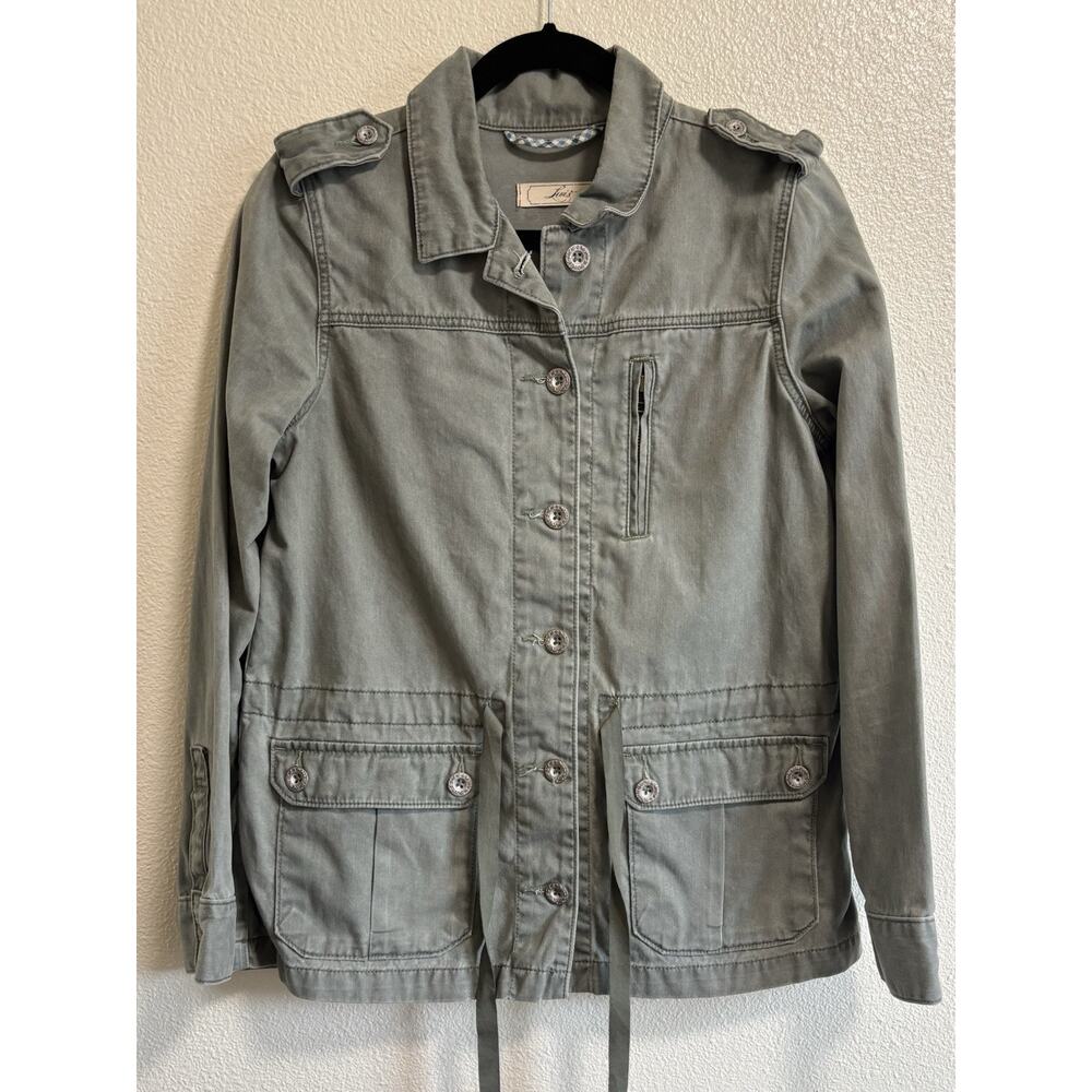 VTG Levi's Utility Jacket Green Hooded Drawstring Chore Gremlin Y2K Women’s Sz M